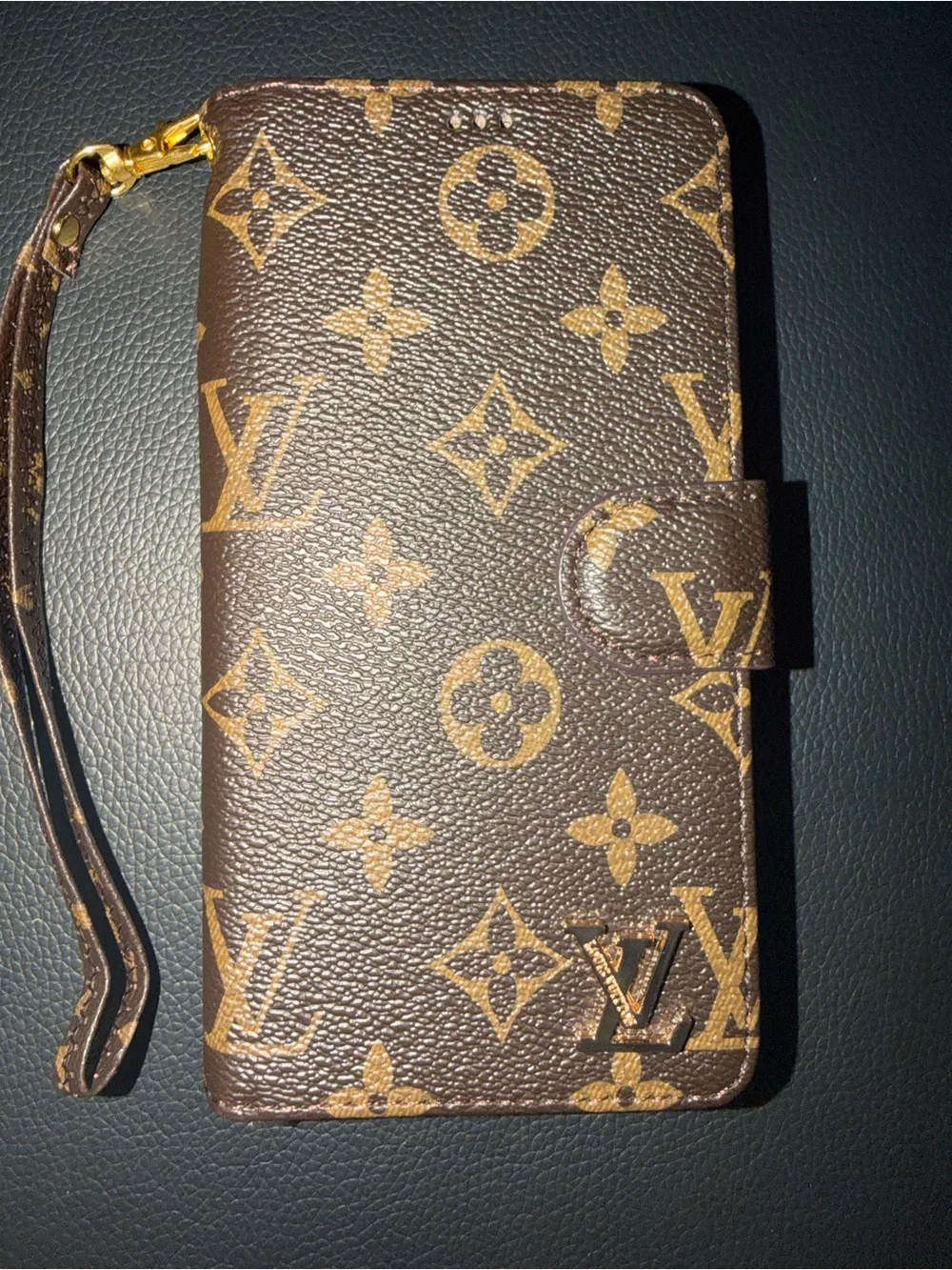 Louis Vuitton Brown Monogram Wristlet Phone Wallet iPhone 17 pro max